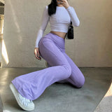 High-waist Micro-cut Stretch Casual Trousers-Outfit