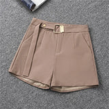 Zingj Spring And Summer Shorts Female Autumn Summer 2024 New High Waist Khaki Boot Pants Are Versatile With A Thin Korean Version Of Wide Leg