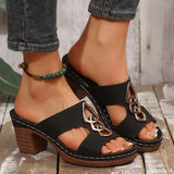 Summer New Slope And Slippers Women's Shoes Large Thick And Fish Mouth Type Thick-Bottomed Slippers