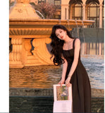White Satin Midi Dresses for Women 2023 Elegant Party Suspender Female Clothes Fashion Waist Closure Evening Summer