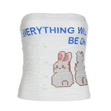 Children's Interest Printing Bow Bow Small Breast Wipe 2024 Spring And Summer New Hot Girls Show Thin Vest With Bare Back And Slim
