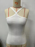 Zingj Summer New Sexy Hot Girl Hanging Neck Sling Vest Slim Knit Female Top-Outfit