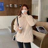 Korean Version Of The New 2024 Short Down Cotton Clothes Women Thickened Warm Simple Versatile Style Jacket Tide-Outfit