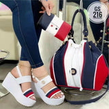 Heel Sandals Summer 2024 New Thick-Soled Muffin Roman Shoes Students Korean Version Of Large Size Women's