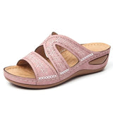 Yard Sandals And Slippers Women's Slope Heels, Fish Mouth, Thick Soles, Large Size Shoes, Multi-Color Optional Embroidery, Cold Slippers,