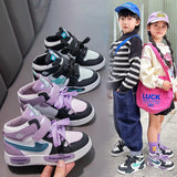 Zingj Casual Shoes Help Children's Sports Shoes 2023 Autumn New Soft-Soled Board Shoes Boys' High-Top Running
