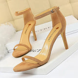 Shoes Super High Heels Suede Women Heels Open Toe Woman Pumps Sexy Party Shoes Stiletto Heels Summer Women Sandals