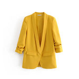 New Pleated Sleeve Sag Urban Leisure Candy Color Women's Suit