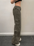 Buttoned Straight-Leg Cargo Jeans- Outfit