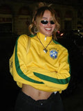 Yellow Zipper Brazil Tracksuit Jacket- Outfit