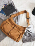Large Canvas Satchel Bag- Outfit
