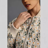 2024 Daisy Dyeing Pocket Zip Short Flying Jacket Cotton Suit Female WQK0501-Outfit