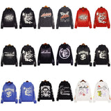 Printing Leisure Retro Tide Card Loose Hooded Sweaters For Men And