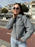 Spring And Autumn And Winter New Women's Beads Leather, The Short Loose Casual Hair Coat