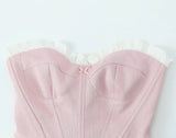New Sexy, Sweet, Breast-Wiped Fish Bone Slim Blouse In Spring, French