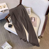 Zingj Suit Female 2024 Spring And Autumn New Khaki Loose Show Thin Suit Jacket Casual Wide-Leg Pants Two-Piece
