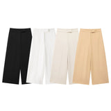 New Summer Style High Waist Shows Thin Solid Color Casual Fashion Wide Leg Trousers