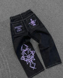 Wide-Legged Jeans Men's Fashion Black Baggy Jeans Men's Rap