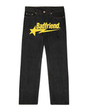 Jeans Badfriend Letter Printed Pants Hip-Hop Baggy Jeans Original Old-Fashioned Punk Street