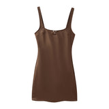 New Spring Silk Satin Lingerie Style Slim Sling Dress