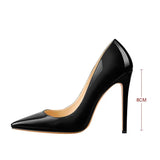 Onlymaker Women's Pointed Toe 8CM High Heel Slip On Stiletto Pumps Large Size Red Black White Pink Basic Chic