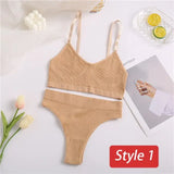 Underwear Set Women Seamless Bra Set Wireless Bra Sexy High Waisted Female Underpants Comfortable Basic Bralette