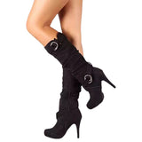Autumn And Winter Large-Size And High-Hee Women's Boots Long-Sleeve Women's Boots Wish Waterproof Platform Elastic
