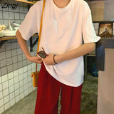 Sleeve T-shirts Ins College Spring Fall Basic Korean Harajuku Simple Girls Tops All-match Lantern-Sleeve Fashion Femme