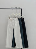 [Daihe] Autumn New Leisure High Waist Simple Retro Versatile Basic Long Straight Leg Jeans H7077-Outfit