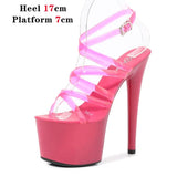 2022 New Brand Women Sandals Summer Shoes Sexy Thick High Heels Platform Dress Party Wedding Shoes Woman Pumps Stripper