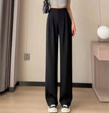 Zingj Pants Female Spring And Autumn 2024 New High Waist Hanging Feeling Loose Straight Leg Hanging Feeling Wide Leg Pants Large Size Pink Casual