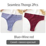 Women's thong High Waisted Seamless Women's Panties Comfortable Briefs 6 Solid Colors S-XL Sexy Underpants For