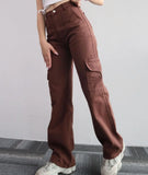 Street Style Straight Leg Cargo PantsOutfit