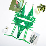 Lace Jewel Strap Lingerie Set-Outfit