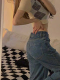 Crop Tops Women Summer Short Sleeve Lattice V-neck Sexy Slim Sweater POLO Neck Pullover Casual Clothes Female