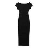 New Fitting Solid Color Medium And Long Version Knitted Dress
