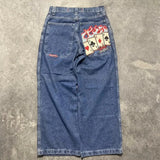 Dress Baggy Jeans Y2K Hip Hop Pocket Letter Retro Black Jeans Men's High Waist Wide Legs