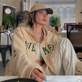 Vintage Oversized Women Hoodies Harajuku Aesthetic Zip Up Hooded Sweatshirt Top Long Sleeve E Girl Clothes Casual