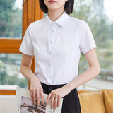 Cotton Shirts Women White Shirt Office Lady Solid Pink Shirts Blouse Casual Woman Basic Blouse Tops Fashion Women