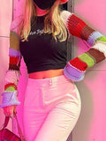 Striped Long Sleeve Bolero Knit Top- Outfit