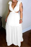 Sexy Deep Temperament Commute Backless Lace Chiffon