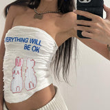 Children's Interest Printing Bow Bow Small Breast Wipe 2024 Spring And Summer New Hot Girls Show Thin Vest With Bare Back And Slim