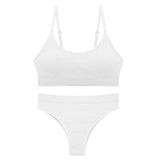 Seamless Tanks Tops Bras Set Female Underwear Wireless Bra Crop Top Women Low Waist Underpants Soft Bralette