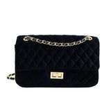 Solid Color Velvet Quilted BagOutfit