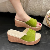 Zingj Large Size Slippers Women's Summer Fashion Slippers With Korean Version Of Slope Heels, Thick Heels, High-Heeled Cake