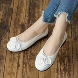 Summer Genuine Leather Shoes Women Butterfly-knot Loafers Women Flats Ballet Autumn Casual Flat Shoes Woman