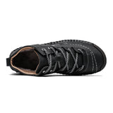 Zingj New Velvet Men's Shoes, High-Top Outdoor Men's Casual Shoes, Large Size Fine Belt Leather Shoes, Handmade Father