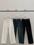 [Daihe] Autumn New Leisure High Waist Simple Retro Versatile Basic Long Straight Leg Jeans H7077-Outfit