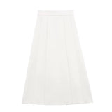 New Spring Style Wide-Pleated Zipper Fashionable Bucket Cover Skirt