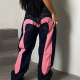 Hip Hop Sells Straight Jeans Retro Street Lovers Print High Street Men's Punk